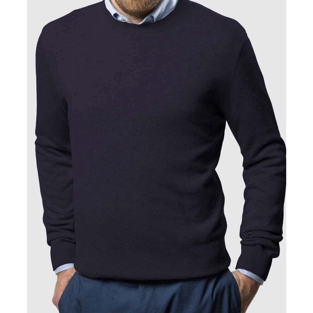 NEW‎ - Mio Marino 100% Cotton Sweater Men’s XXL Crewneck Pullover Navy Blue